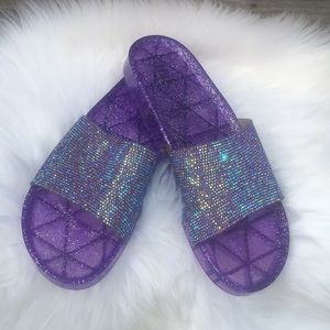 Purple glitter sandals size(9)